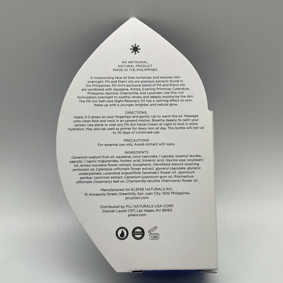 Pili Ani Crafted for Beauty Antioxidant Rich Face Oil Self-care Night Recovery - Picture 3 of 4